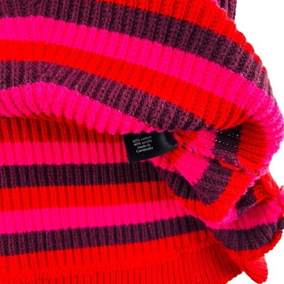 Lane Bryant Red & Pink Striped Sweater 18/20 - Picture 3 of 6